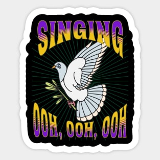 White Winged Dove Singing Sticker